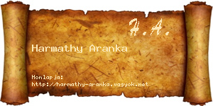 Harmathy Aranka névjegykártya